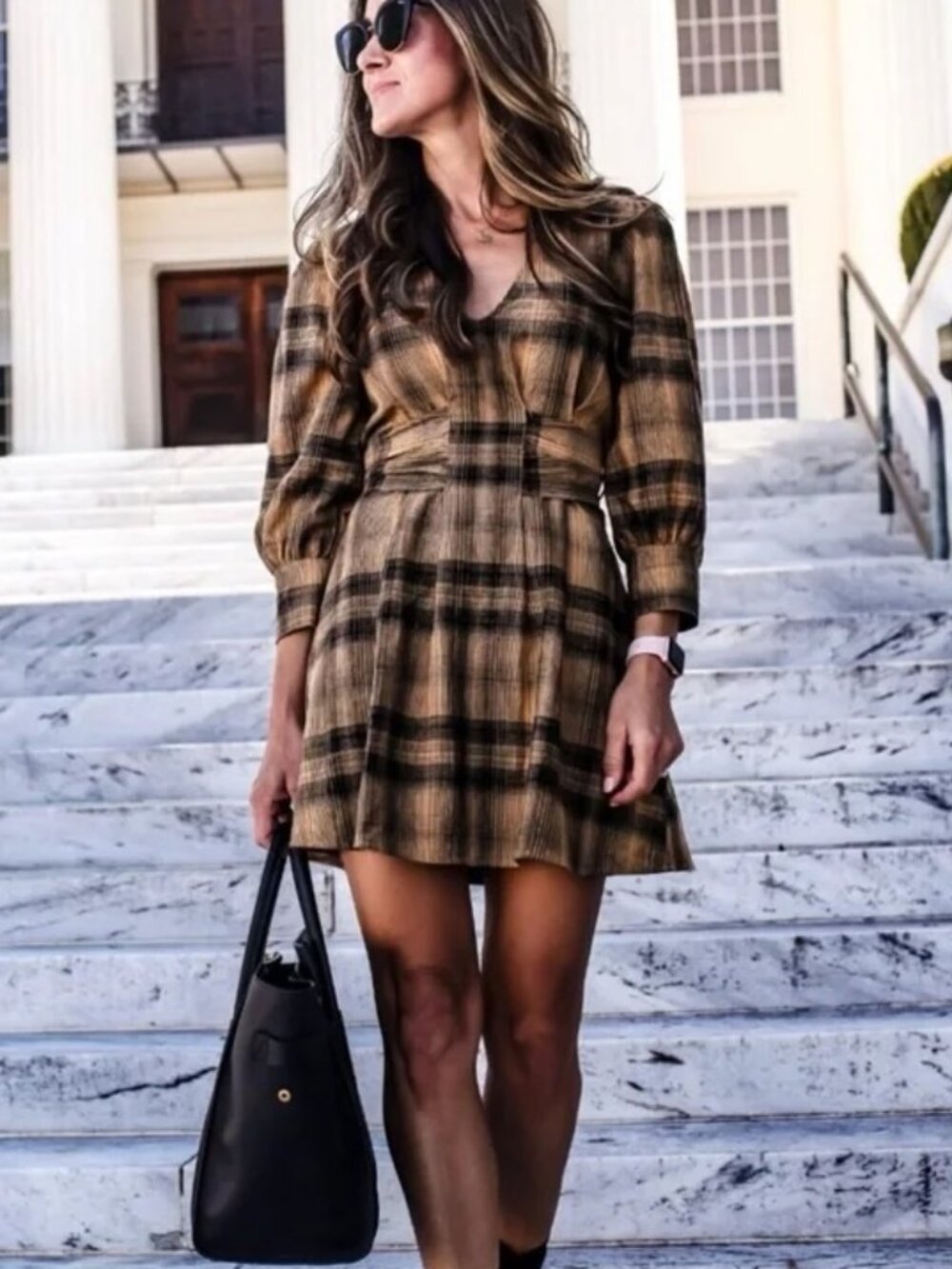 FREE PEOPLE English Rose Plaid mini dress